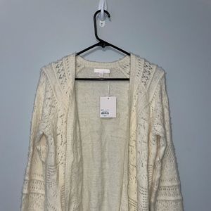Lauren Conrad Long Cream Cardigan size medium